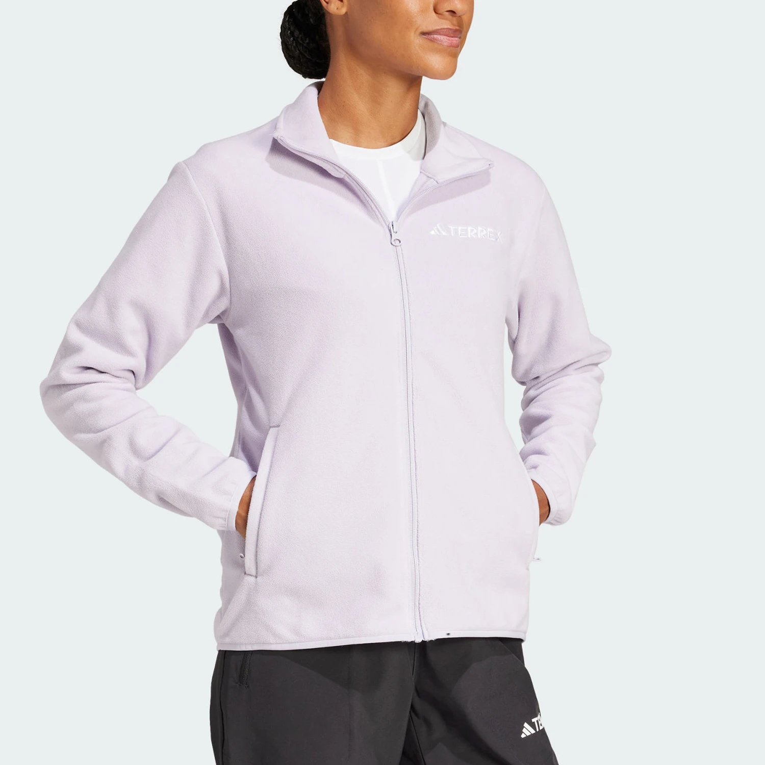 Adidas genuine new women's fashionable stand up collar fleece warm jacket JP1453