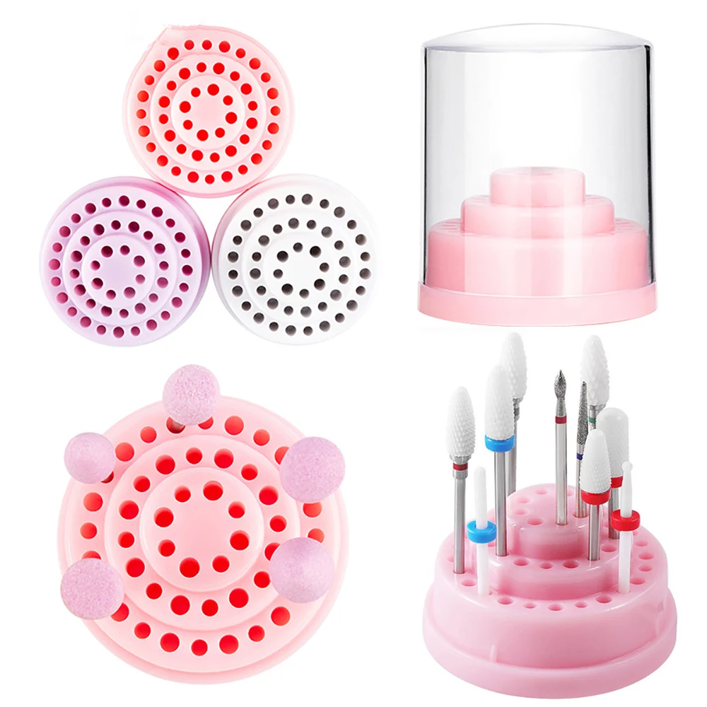 

10/20/48 Holes Nail Drill Bit Holder Empty Storage Case Stand Display Container Milling Cutter Box Manicure Display Holder Acryl