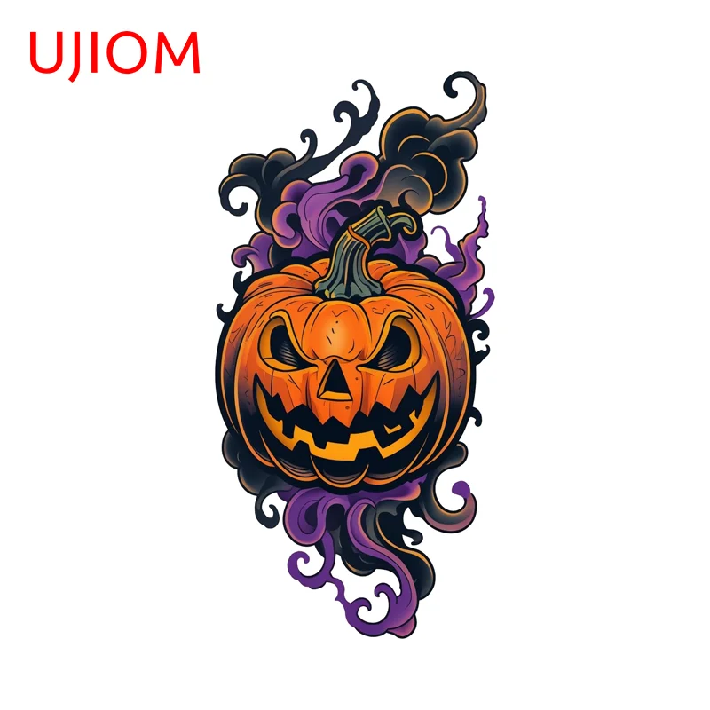 UJIOM Halloween Evil Pumpkin Tattoo Deisgn Wall Stickers Amusing Living Room Wallpapers Decals Artistic Waterproof Home Murals