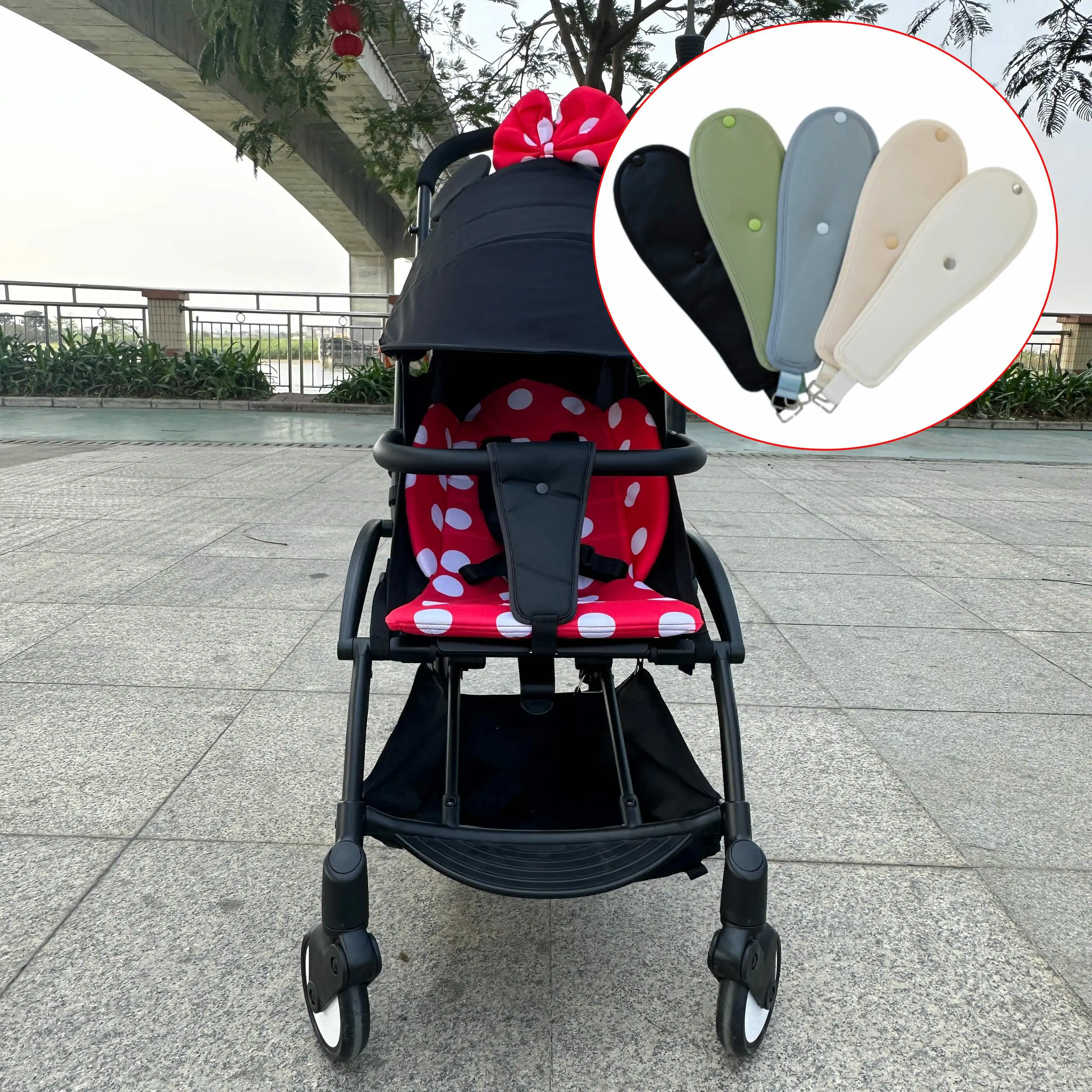 

Pram accessories,Non Slip Detachable Stroller Crotch Pad for Boys and Girls Stroller Comfortable Material for Summer