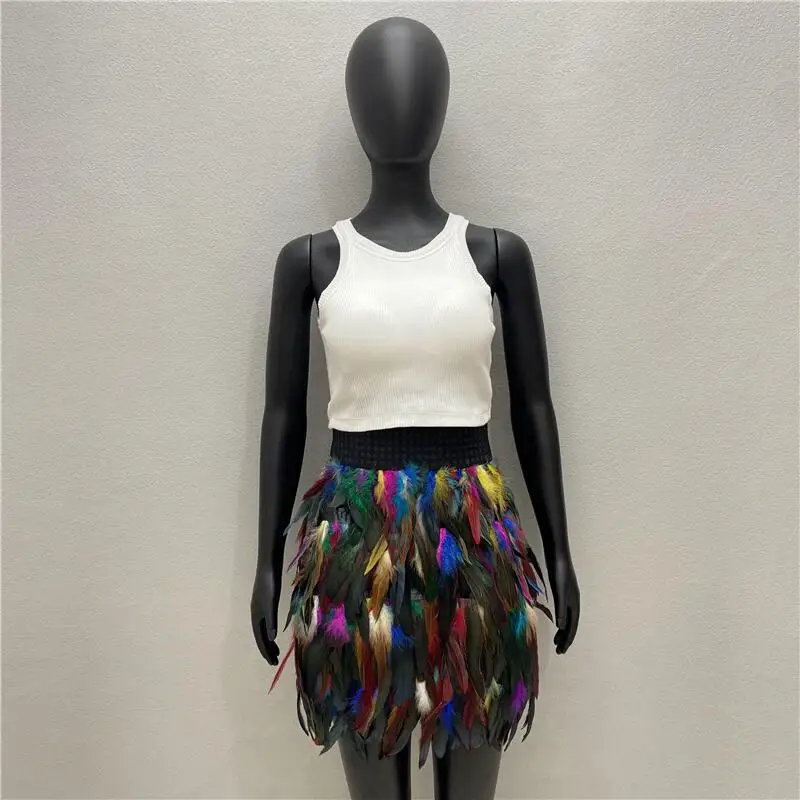 

Feather Short Skirt for Makeup Ball, European and American Fashion, 11 Colors, Hot Sale