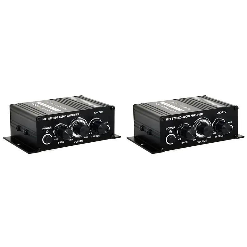 

【РЕКОМЕНДУЕМ】2X AK-270 AK270 12V Мини HIFI усилитель мощности, аудиоусилитель для дома и автомобиля, 2-канальный усилитель с входами USB/SD/AUX