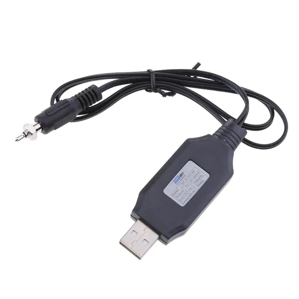 1.2V USB Male to Glow Plug Connectors Ignitor Driver Charger Adapter Cable Cord for UAV