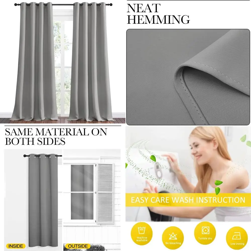 

102 Silver Grey RV Curtains, 55 Wide, 2-Pack, Darkening, Heat Insulating, for Playroom, Studio, Doorway