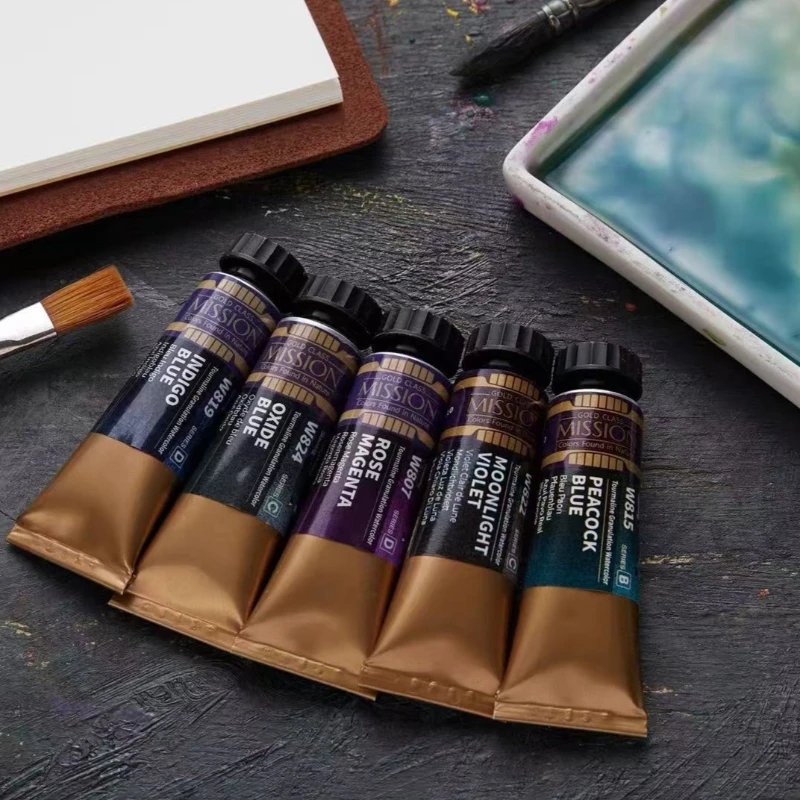 15ml Mijello MISSION Gold Glass Tourmaline Two Tone Granulation Watercolors Artist Beginner Drawing Acuarela Art Pigments