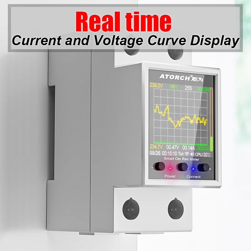 1P Tuya AC50-320V Smart Life Din Rail WIFI Smart Energy Meter Timer Power Consumption Monitor KWh Meter Wattmeter 100A 50/60Hz