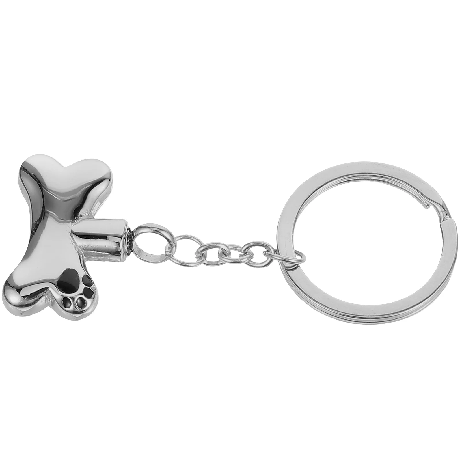 Dog Paw Print Pendant Charm Bracelet Urn Ash Key Chain Mini Memorial Stainless Steel Man