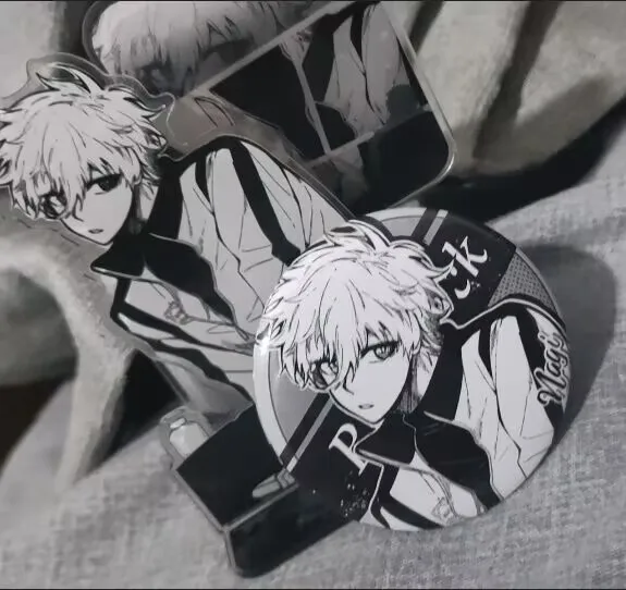 Panneau à double support «Seishiro», « Prison bleue», serrure bleue périphérique en acrylique, niveau d'apparence élevé, décoration de bureau faite maison