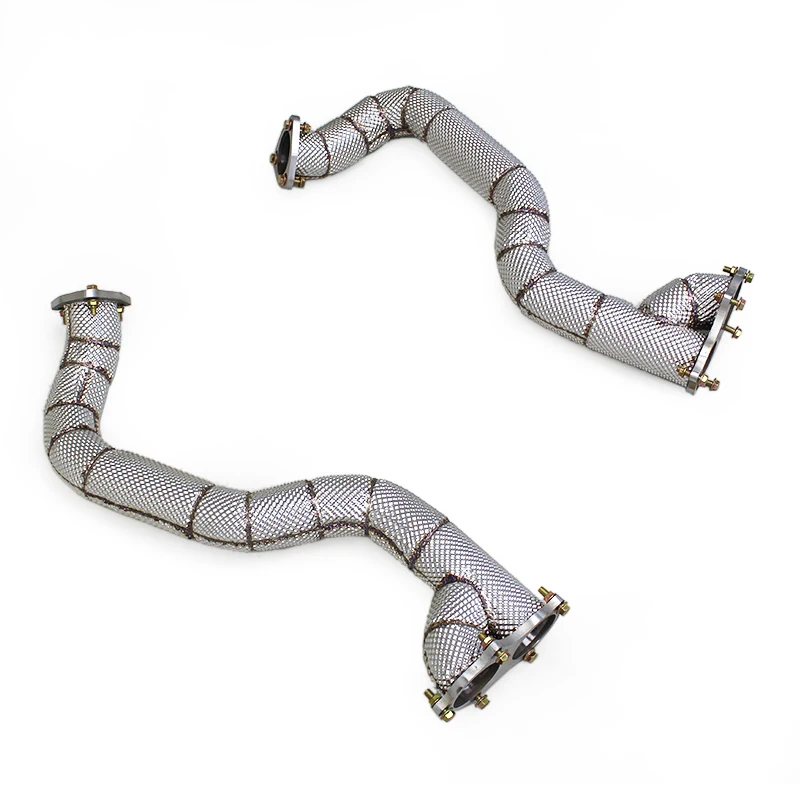 

LXBY-Custom Engine Header Turbo Downpipe for Porsche 718 Cayman GT4 4.0L 2020-2022 Street Car with Heat Shield Exhaust System