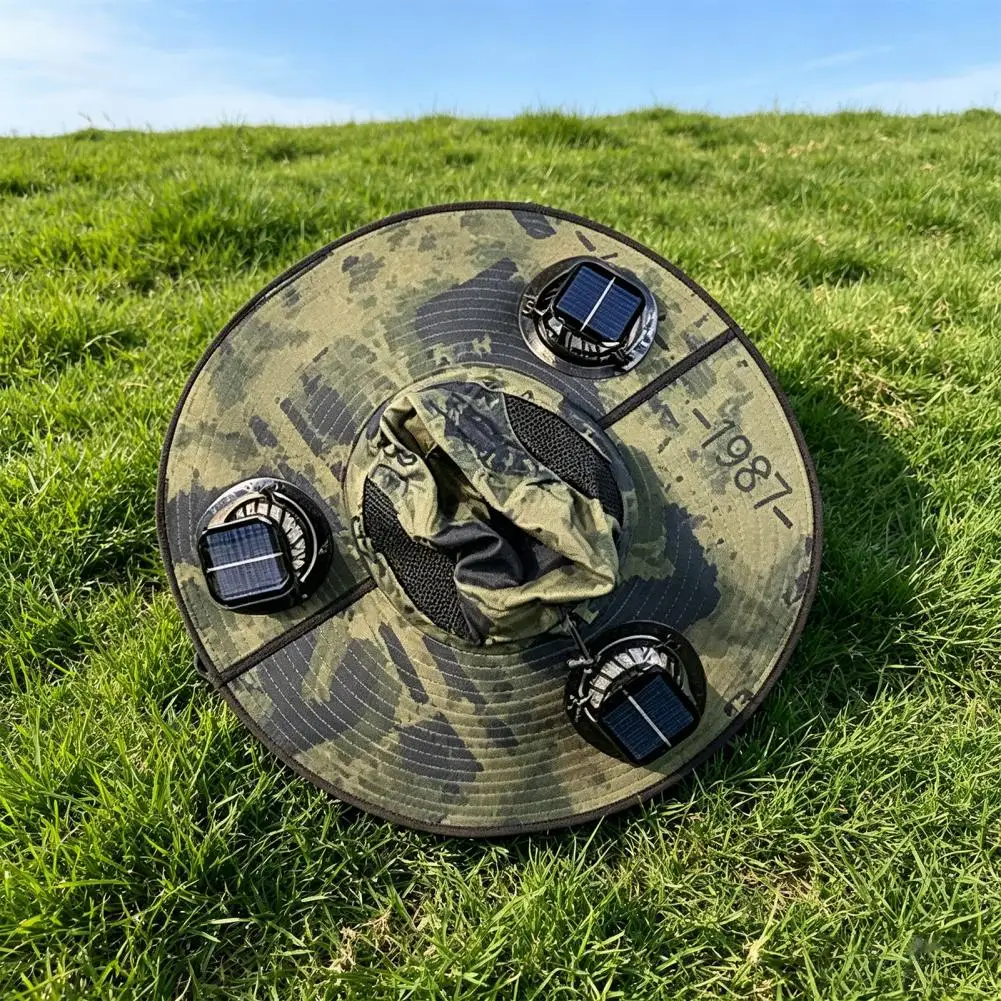 Sun Protection Hat with Fan Solar Fan Hat Portable Sun Hat with Built-in Fan Solar Powered Outdoor Cap Upf 50 for Hiking
