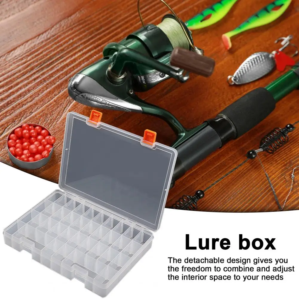 

Spacious Fishing Accessory Container Capacity Transparent Fishing Lure Box Detachable Baffle Multifunctional Organizer for Baits