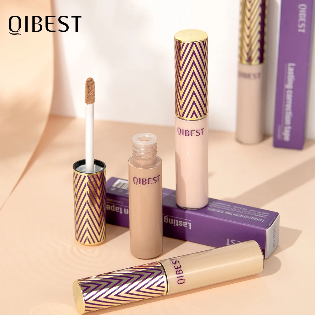 QIBEST Concealer Foundation Liquid Waterproof Oil-control Cover Dark Circles Skin Care Women Face Makeup Base Cream Cosmetics 