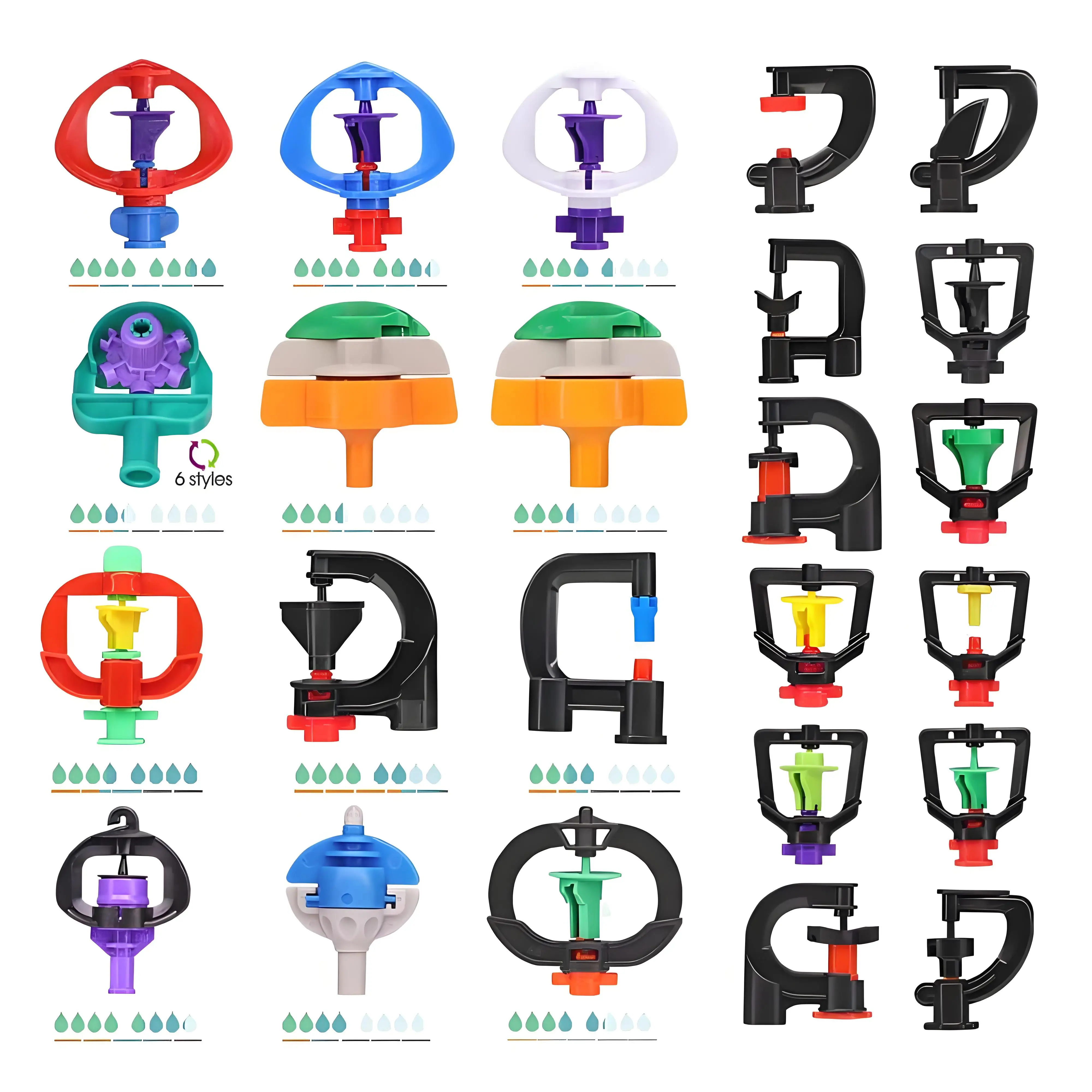 24 Types Garden Sprinkler Device 90° 180° 360° Refraction Type Suspension Irrigation Nozzle Free DIY Automatic Watering System