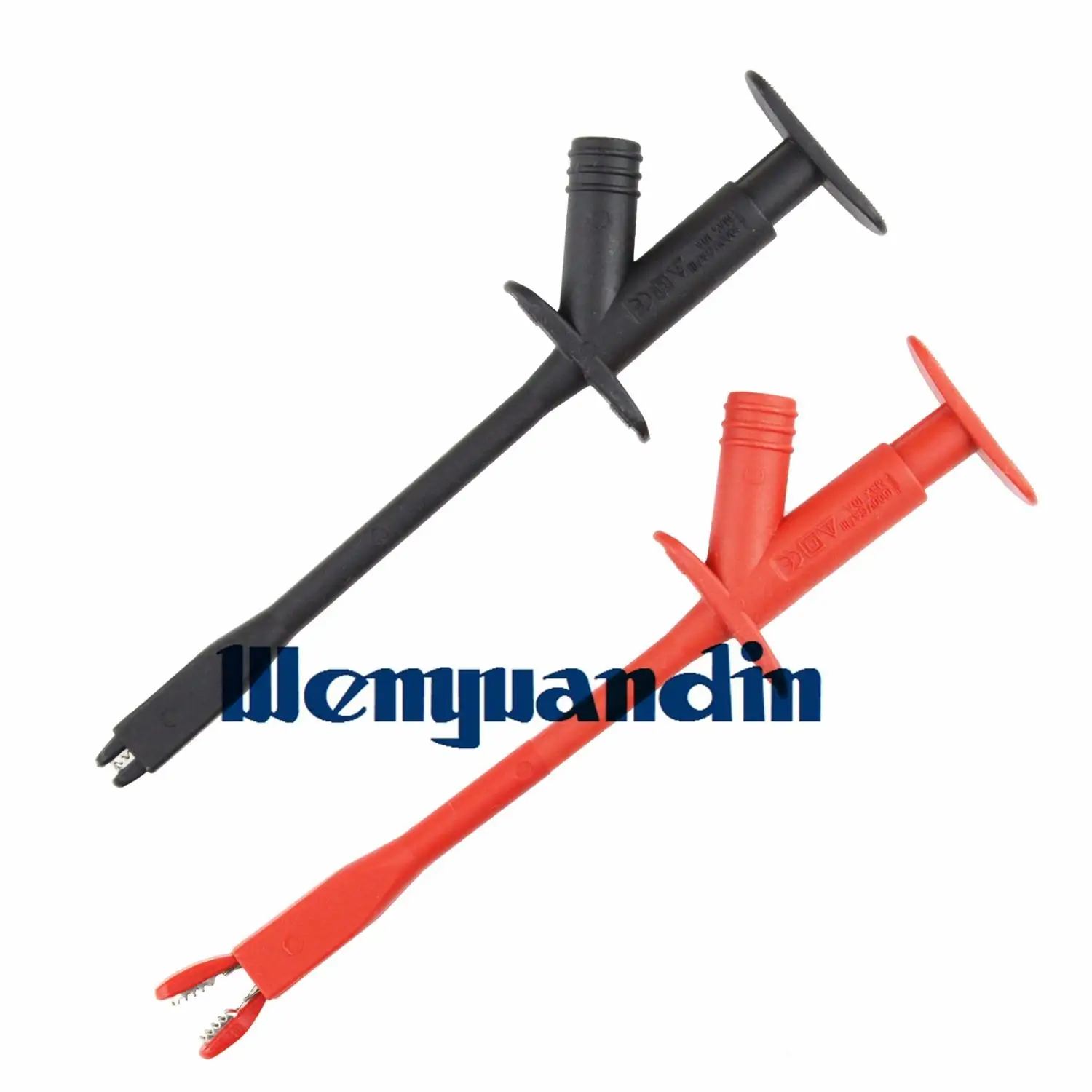 Red-Black Insulated Rigid Shaft Alligator Clamp Test Probe With 4mm Socket Crocodile Clip TL22390