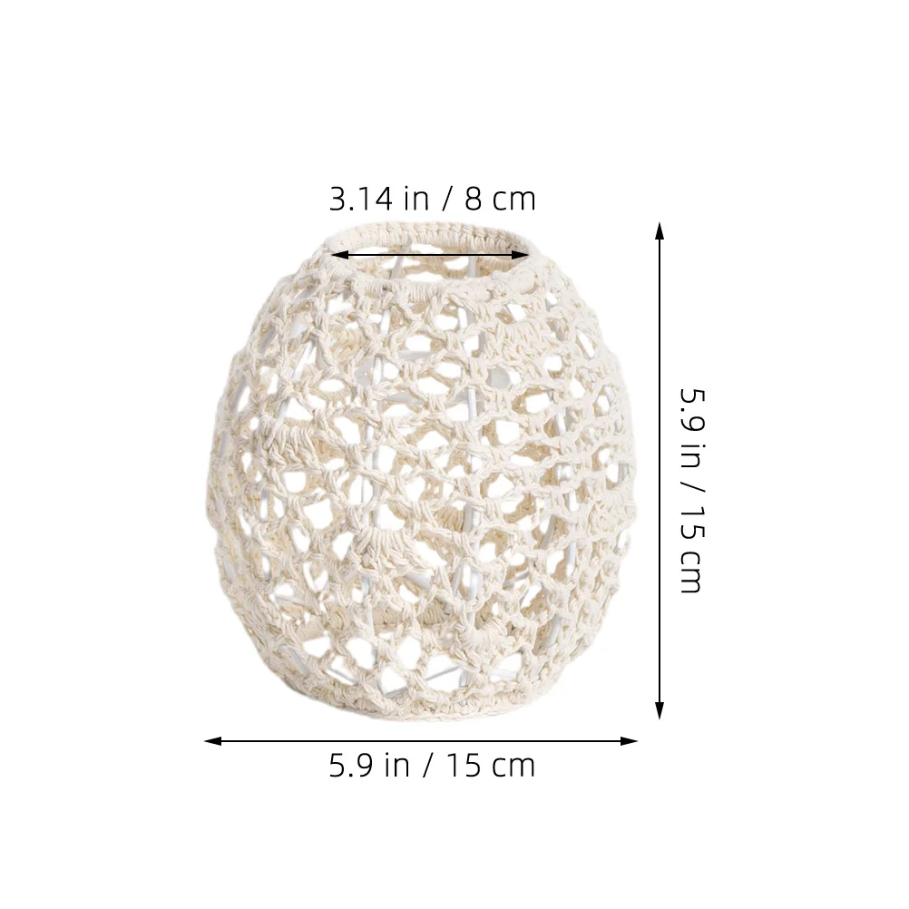 

Boho Style Cotton Rope Lampshade Handmade Woven Pendant Light Shade for Living Room Hotel Restaurant Decorative Ceiling Lamp