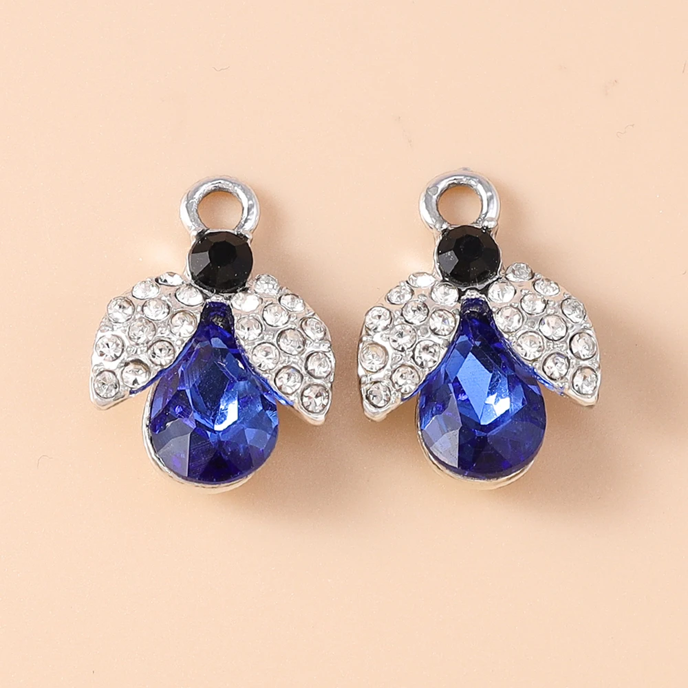 10 Stück 19*14mm wunderschöne Anhänger mit CZ-Kristall-Bienenmotiv für baumelnde Ohrringe, Halsketten, DIY-Schmuckherstellung, Zubehör – Detail 7