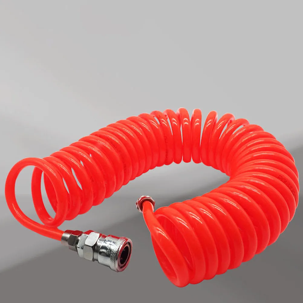 

3M Pu Spring Flexible Hose Coiled Air Pipe For Air Compressor Pump Red 8X5Mm High Flexibility Kink Resistant Durable Easy