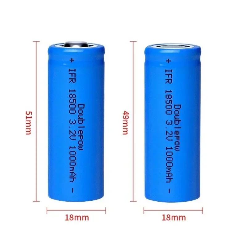 15PCS 18500 LiFePO4 battery 3.2V 1000mAh LiFePO4 Battery Charger for Flashlight Juicer Table lamp Wireless keyboard Shaver Toys