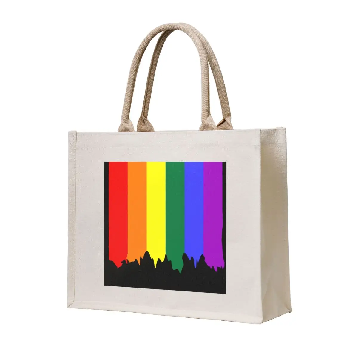 

LGBT Gay Pride Rainbow Drip Paint Tote Bag supermarket folding bag shopping cart bags Gift bag cute pouch