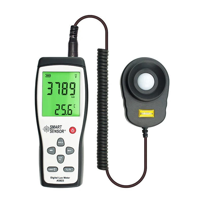 

New Professional Digital Luxmeter Smart Sensor AS823 Lux Meter Light Meter 200,000lux Photometer Illuminometer Spectrometer