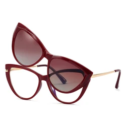 KANSEPT Glasses Eyeglass For Women Anti Blue Prescirption Myopia Lenses Reading Frame Cat Eye 2 in 1 Clip on 2023