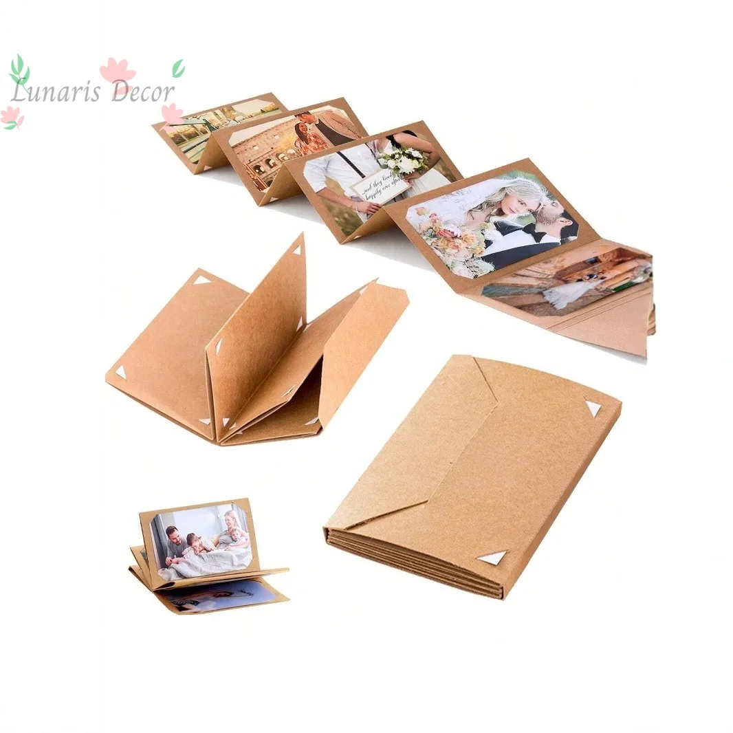 20pcsPhoto postcard storage album folding DIY handmade packaging folding insert blank album ins style retro