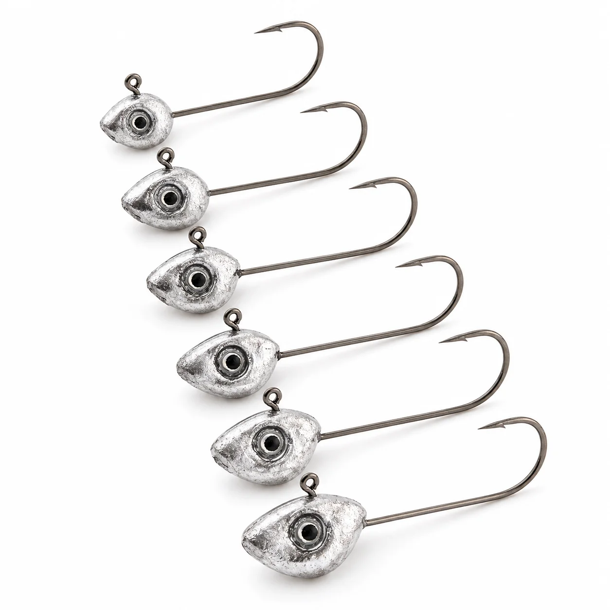 Conjunto de Anzóis Jig Head com Olhos 3D, Pesos Variados de 0.5g-5g para Iscas Macias, Kit de Equipamentos de Pesca para Água Doce e Salgada