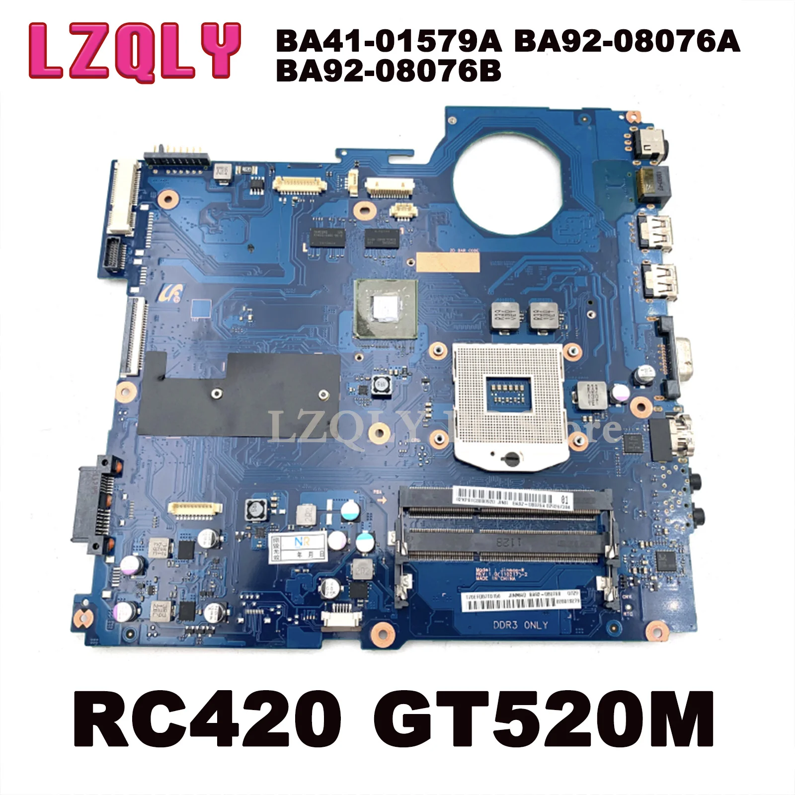 LZQLY BA41-01579A BA92-08076A BA92-08076B For SAMSUNG RC420 Laptop Motherboard HM65 GT520M GPU DDR3 Main Board Full Test