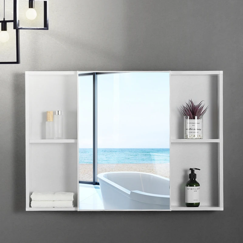 wall-mounted separate mirror box storage cabinet bathroom mirror storage bathroom cabinet toilet mirror cabinet