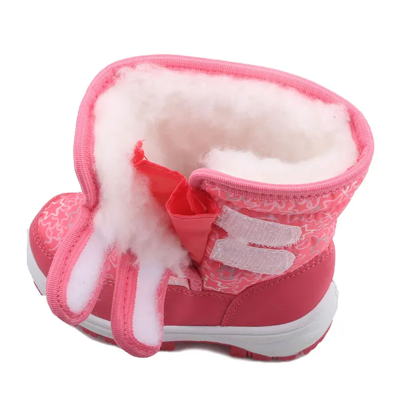 Botas de nieve impermeables para niños y niñas, zapatos cálidos de lana Real 80%, para mantener el calor a-80 grados, Invierno