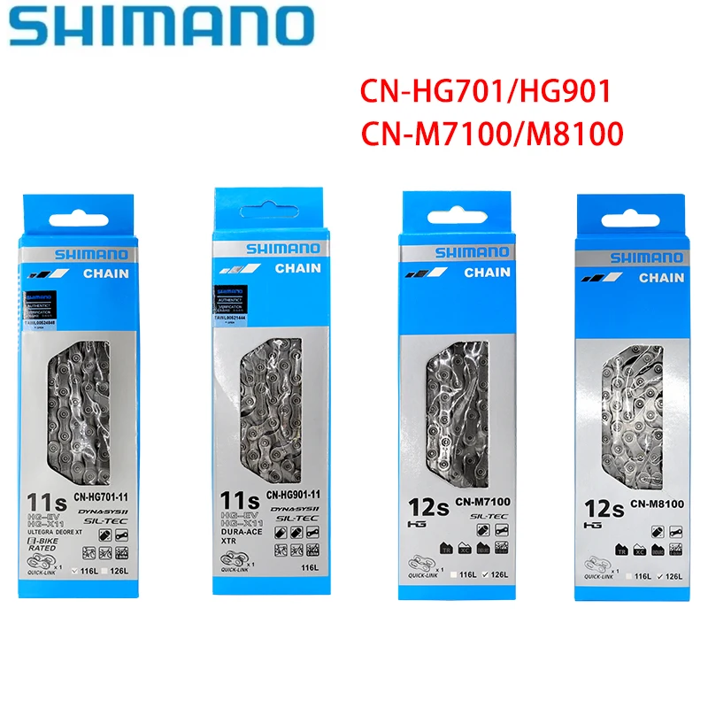 SHIMANO 11/12 Speed Bike Chain HG701 HG901 M7100 M8100 Road MTB Bicycle Chain Links Bike Chain 8v 9v 10v 11v 12v