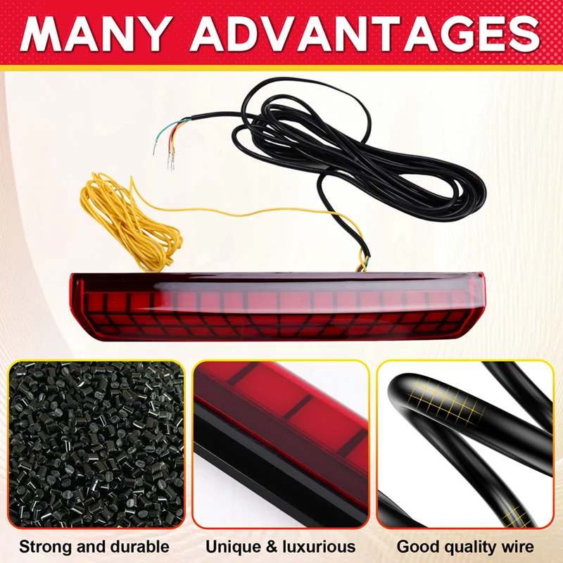 Third 3Rd Brake Light For Toyota Prado 250 LC250 2024, High Mount Brake Light, Rear Running Light+Brake+Turn Signal