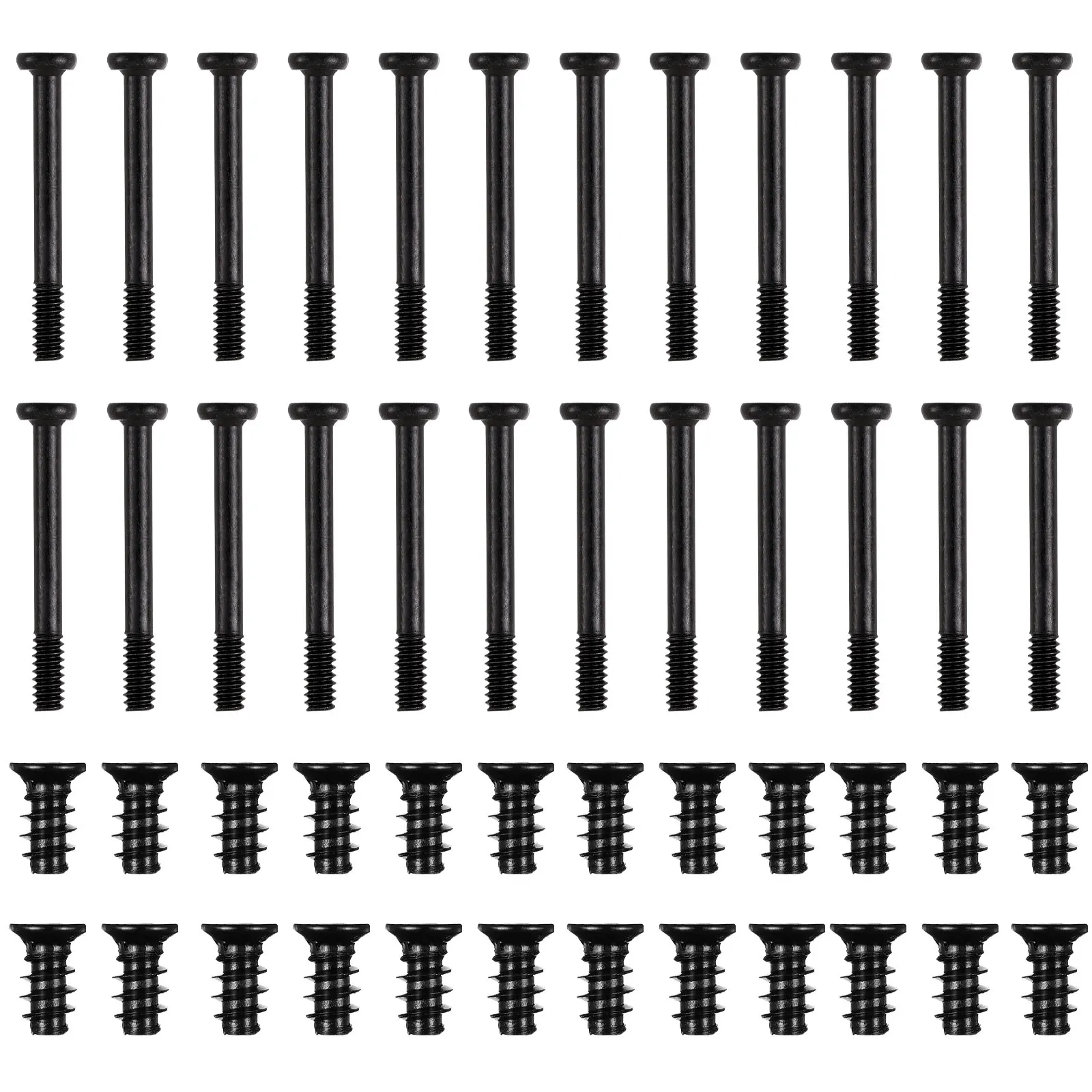 

60pcs Computer Cooling Fan Mount Screws Case Fan Long Short Screws Set Chassis Fan Screws Flat Head Self-Tapping Screws