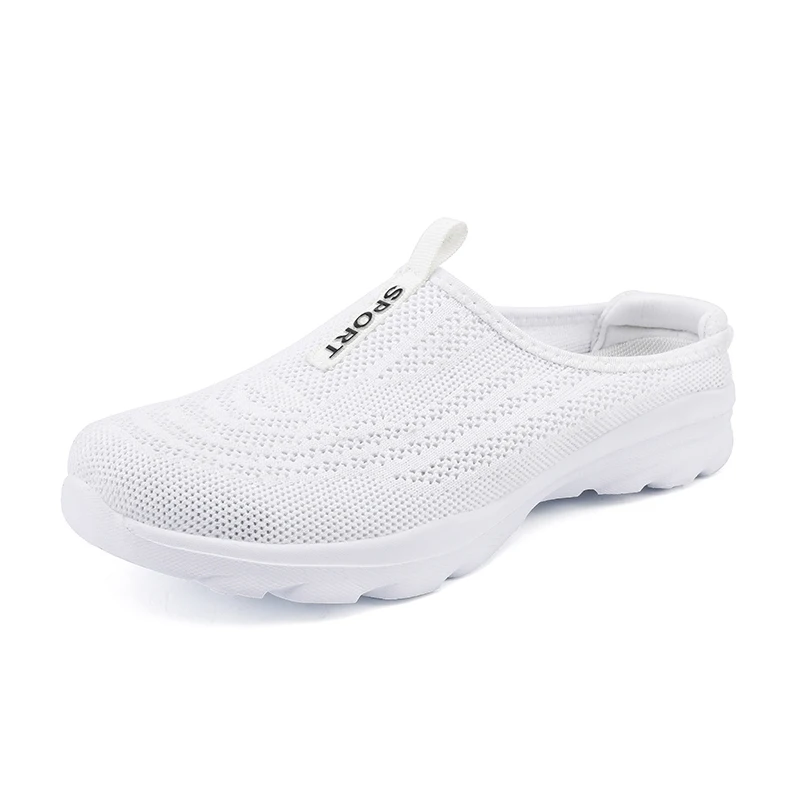 Summer Big Size 41 42 Slip On Shoes For Women Mesh Half Shoes Slippers Slides Dropshipping Breathable Light Weight Comfortable