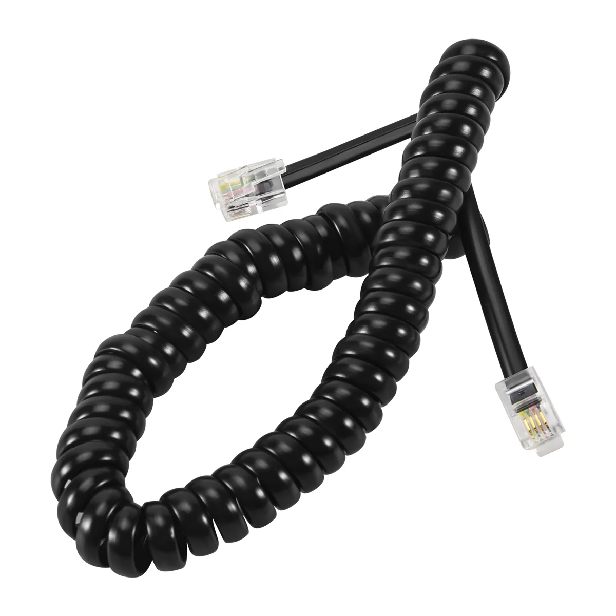 A98T9.3" Black RJ9 Telephone Phone Modem Coil Line Cord Cable