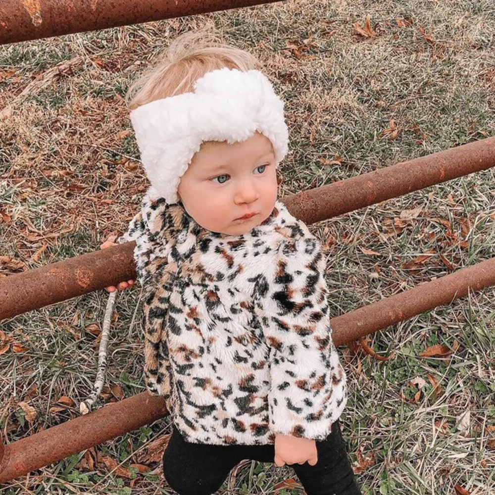 Baby Stirnbänder Teddy Stoff Stirnband Mädchen Haarband Knoten Top Turban Kinder Haarschmuck Neugeborenen Herbst Winter Headwrap – Detail 4