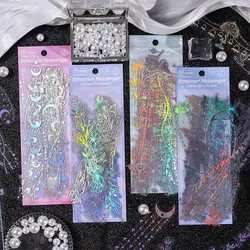 20 pcs Holographic Shiny Stickers Transparent Aesthetic Stickers for Journaling Planner DIY Phone Cases Adults