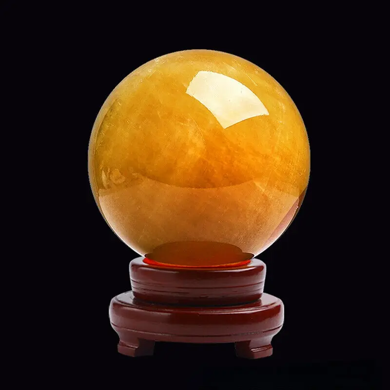 Natural Citrine Quartz Crystal Sphere Ball Healing