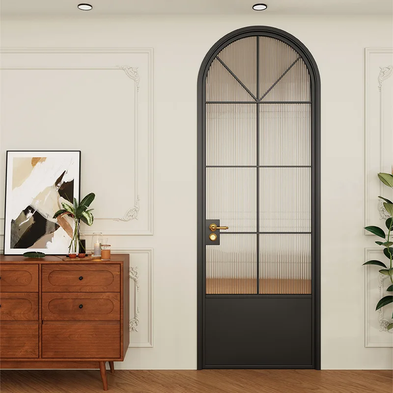 Aluminum French retro arched door, circular bathroom door