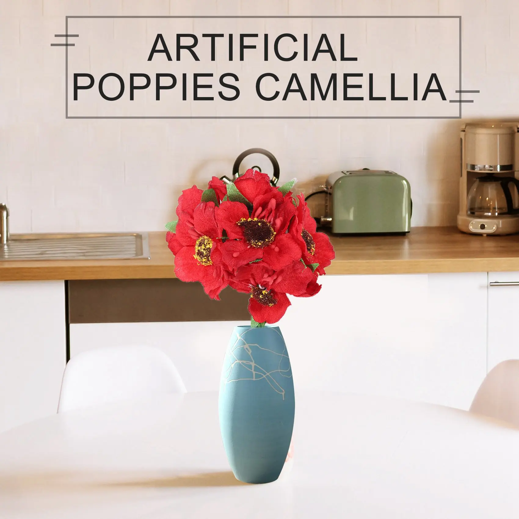 Neue hochwertige Seide Kamelie 5 cm 60 teile/los Mais handgemachte kleine Hochzeitsdekoration (rot)