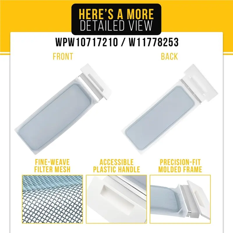 AC93-NGD4655EW2 Dryer Lint Filter Replacement - High-Efficiency, Easy-Clean Mesh Screen For Optimal Airflow 2Pc