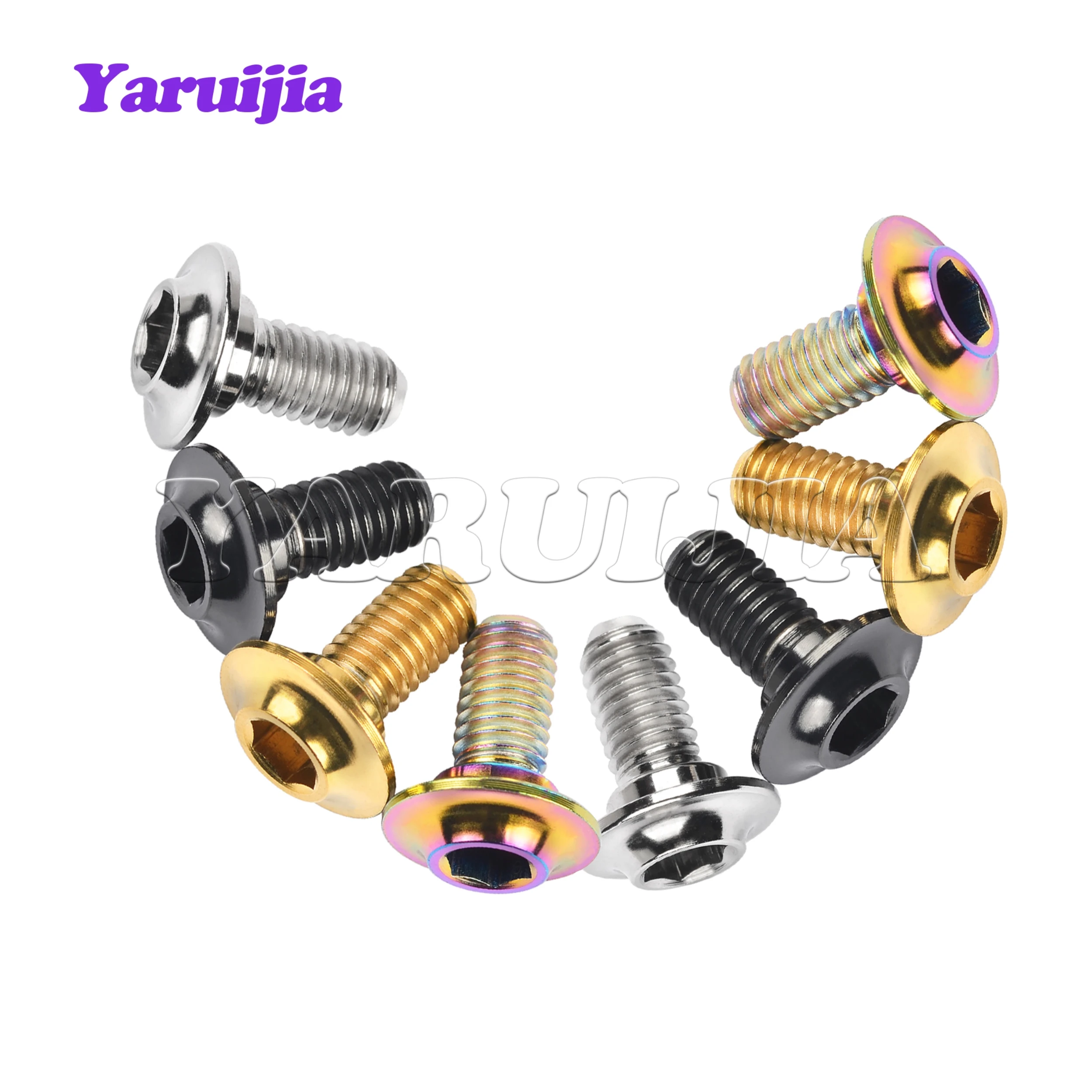 Yaruijia สลักเกลียวไทเทเนียม M5 Hex Head Clamp Bolt สกรูสําหรับจักรยานขี่เบรค C รองเท้า C Clamp เบรค Pad