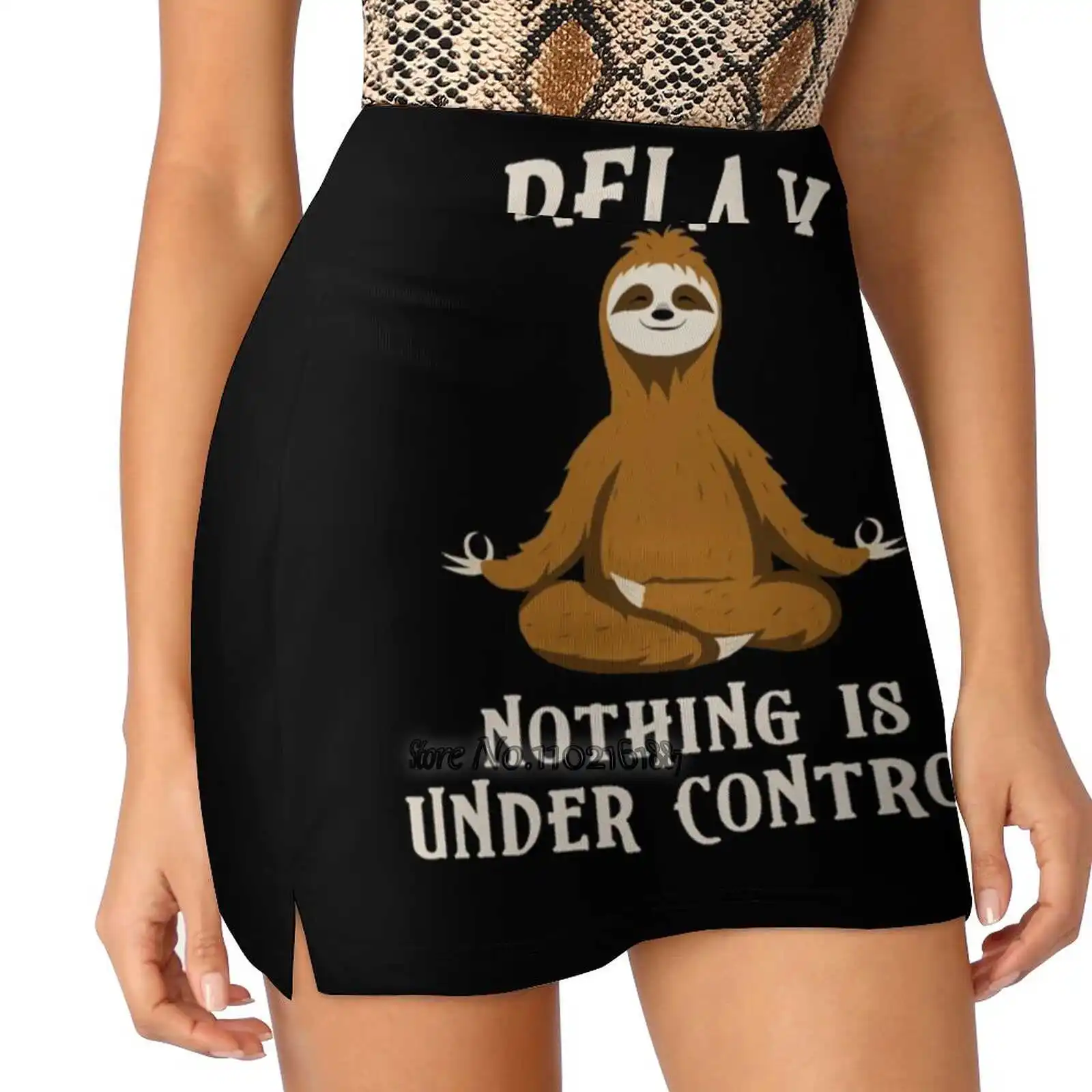 

Yoga Sloth Funny Gift S-4Xl Tennis Skirts Golf Fitness Athletic Shorts Skirt With Phone Pocket Im Lazy Funny Yoga Sloth Peace