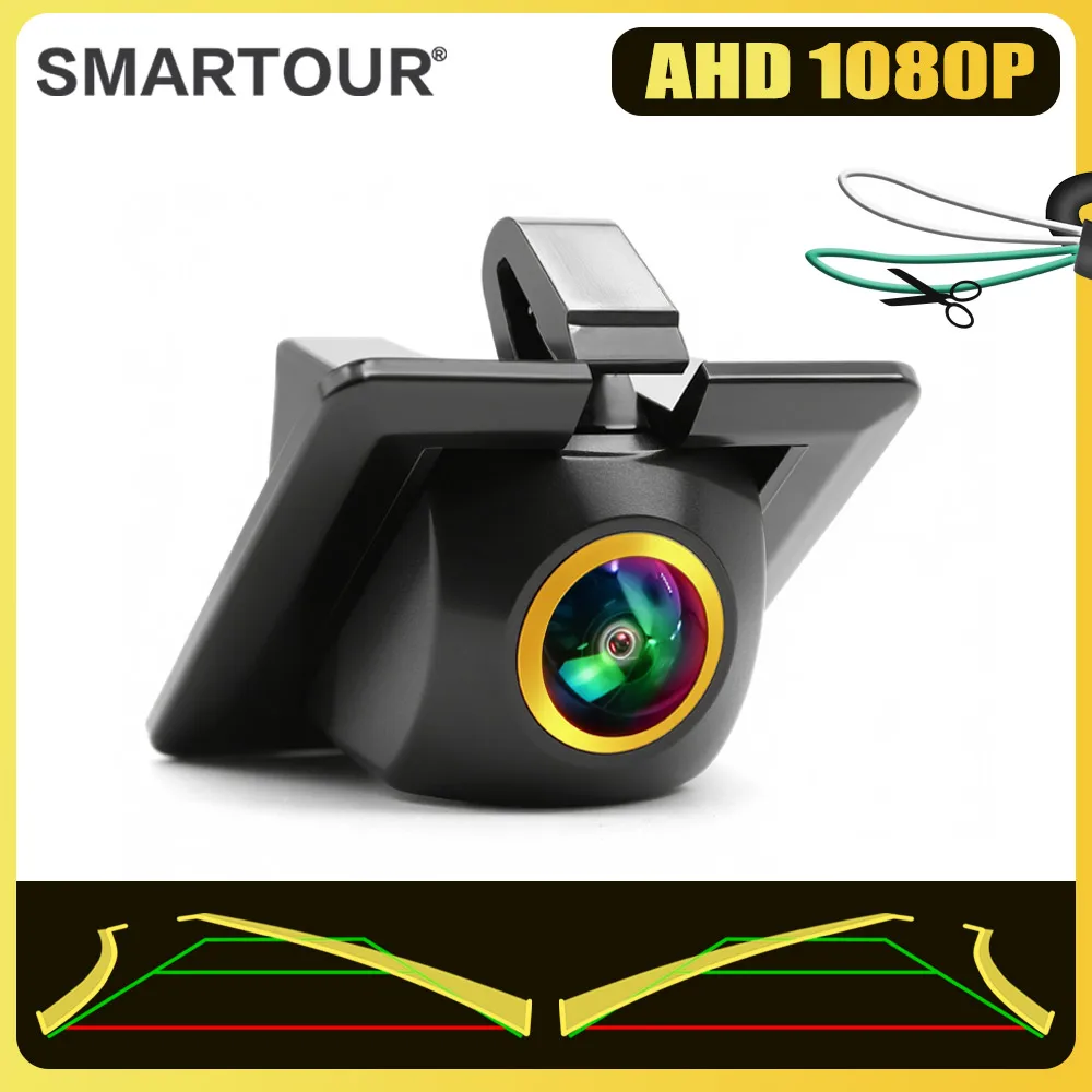 СМАРТТУР 180 °   Камера заднего вида Golden Lens AHD 1080P для автомобиля Toyota Land Cruiser Prado LC150 150 2009-2016 с монитором