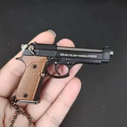 Detachable 1:3 92f Alloy Pistol Model Fidget Toy Portable Keychain Toy Gun Fake Gun for Boy Collection Adults Gift