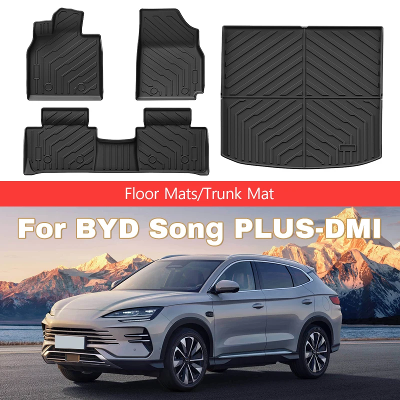 

Car Floor Mats Trunk Liner For BYD Song PLUS - DMI TPE All - Weather Double Layer Foot Carpets Non - Slip Cargo Protective Pads