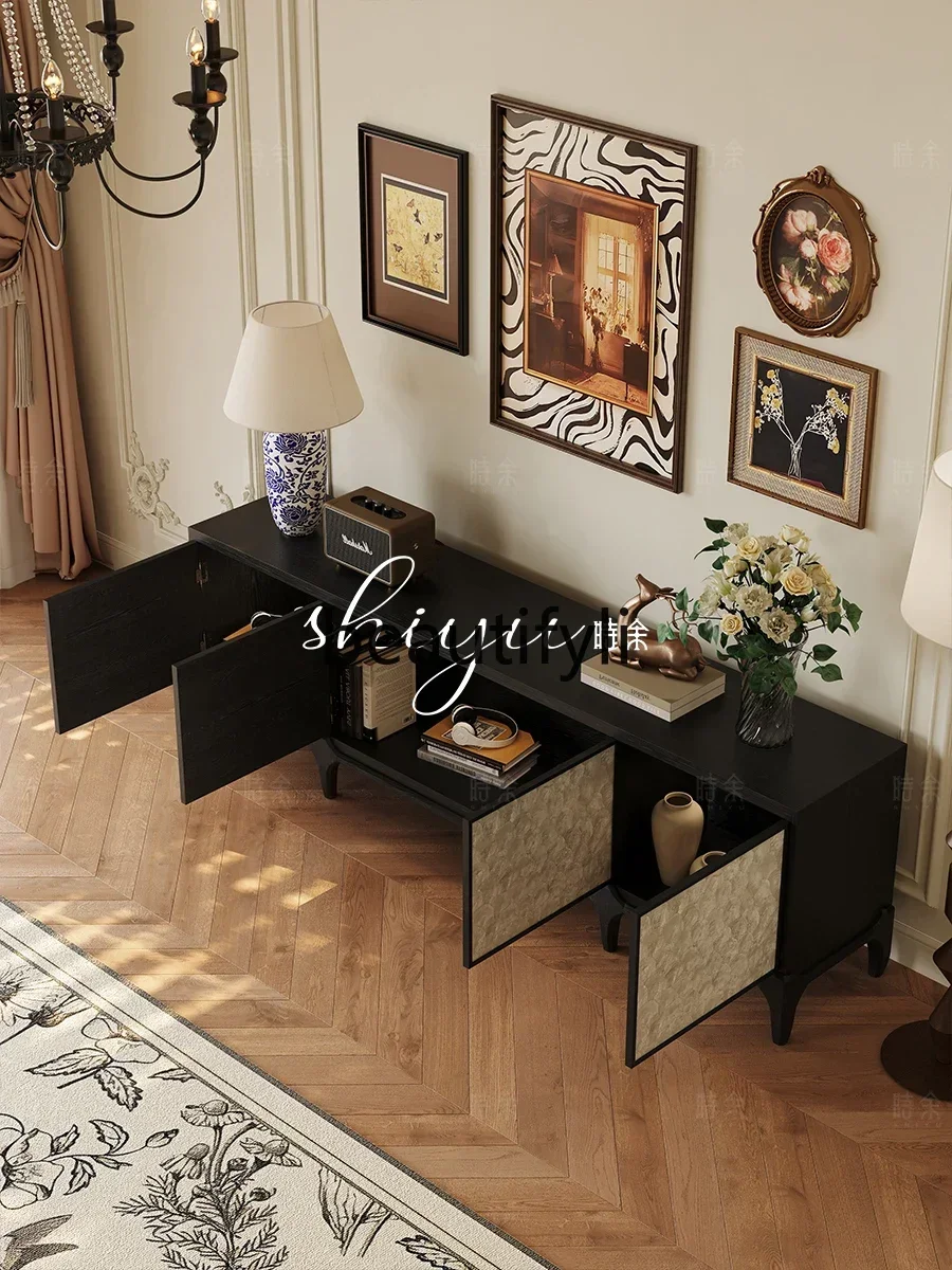 A15 TV cabinet French medium and ancient style all solid wood American retro simple coffee table combination