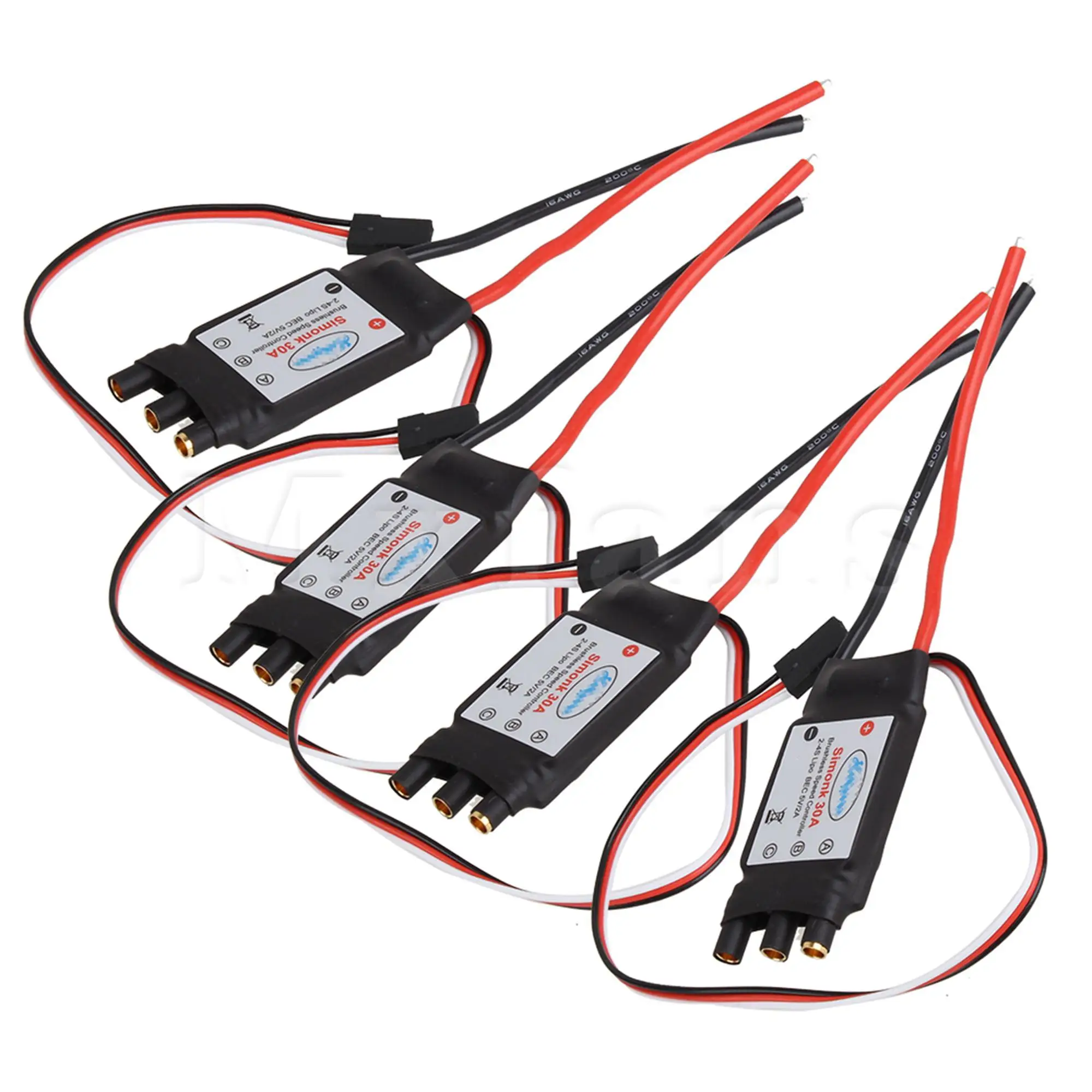 

4 шт. 30A Бесщеточный Регулятор скорости ESC (с BEC) для RC Quad Multicopter