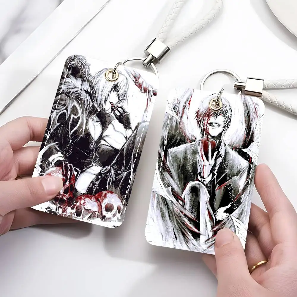 

Кожаный чехол-картхолдер Fallen Angel Hot Anime Death Note прямоугольной формы для ID-карт, брелок для ключей, держатель для пропускных карт, брелок-кольцо