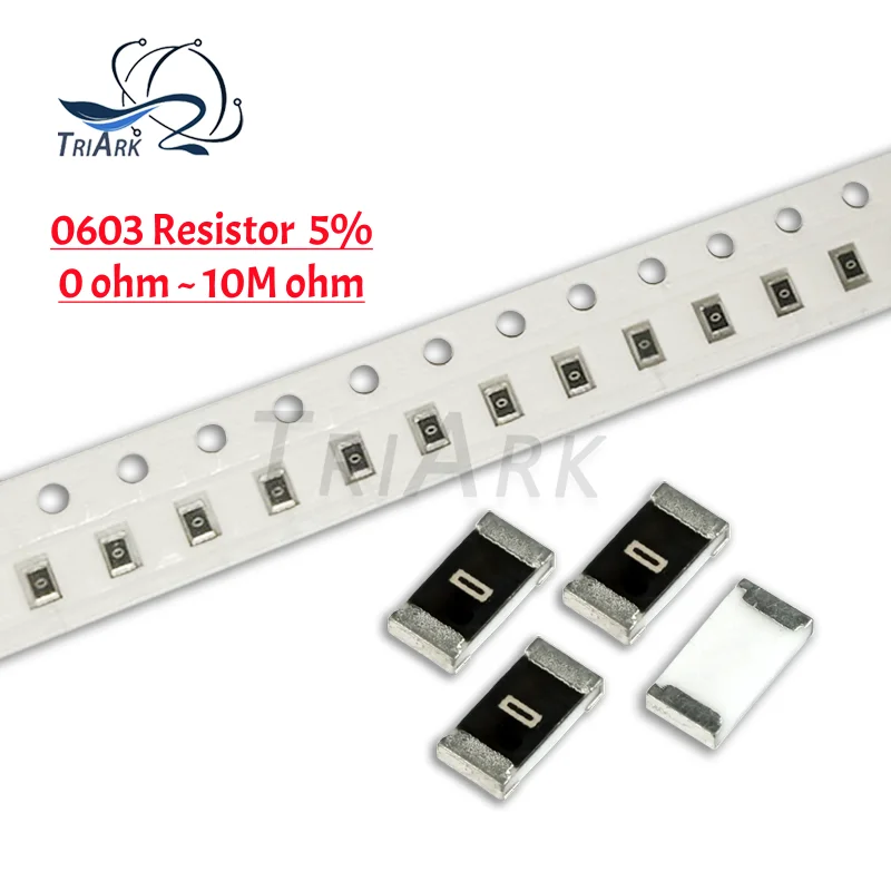100pcs 0603 5% SMD resistor 1/10W 0R~10M ohm 1R 10R 100R 150R 200R 330R 1K 2.2K 5.1K 10K 22K 30K 68K 75K 100K 470K 510K 1M 9.1M